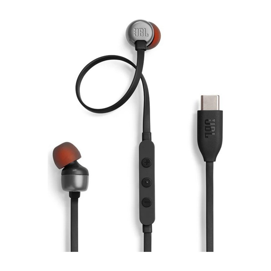 سماعة JBL Tune 310C سلك USB-C إن إير Hi-Res بمايك – أسود